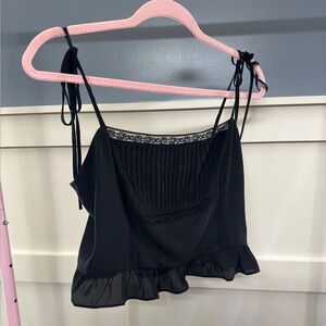 Gianni Bini Black Lace Trim Cami Top